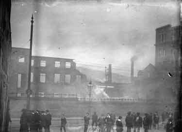 Mark Oldroyd's Mill, Dewsbury, under demolition, c1920s