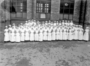 Nurses, large group in uniform