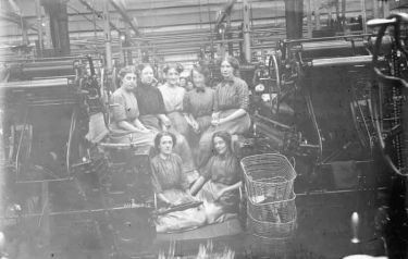 Textile Mill Interior, weavers