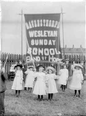 Wesleyan Band of Hope Sunday School, Parade and Banner, Ravensthorpe, Dewsbury