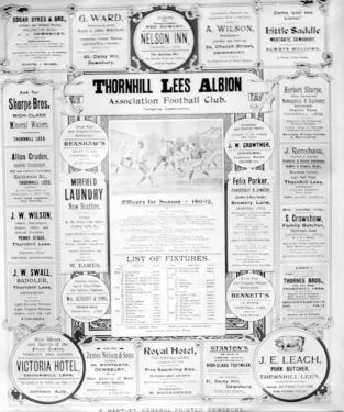 Thornhill Lees Albion Football Club, Fixture List 1911-12