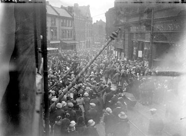 Crowds in Market Place, Dewsbury