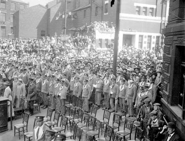 Open air ceremony, Dewsbury with war wounded