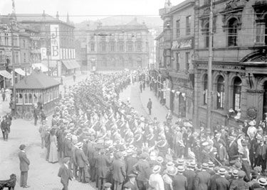 Military procession, various regiments, Dewsbury