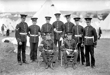 Kings Own Yorkshire Light Infantry. Officers outside regimental tent
