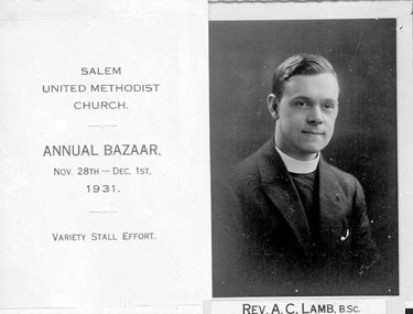 Reverend A.C.Lamb, Salem United Methodist Church: booklet advertising Bazaar