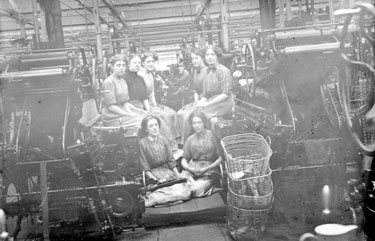 Female weavers in mill
