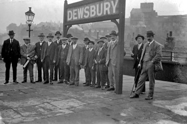 Men standing on Dewsbury Station