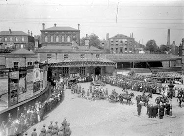 Funeral Procession, Major Chalkley, outside London North Western Railway Station