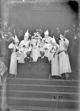 Klu Klux Klan and Mayor in stocks, Dewsbury