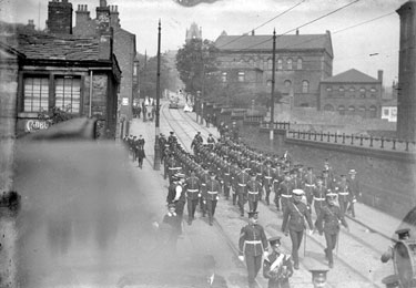 Military Procession, Halifax Road, Dewsbury