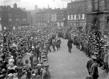Military Procession, Market Place, Dewsbury