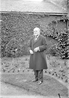 Portrait of man in garden