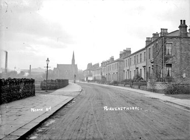North Road, Ravensthorpe, Dewsbury (lamplighter in distance)