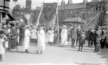 Whitsuntide procession, Market Place, Dewsbury