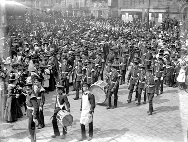 Military Parade, Market Place, before Intercession Service at Dewsbury Parish Church, Dewsbury