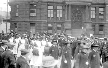 Procession of Nurses, outside Town Hall, Market Place, Dewsbury