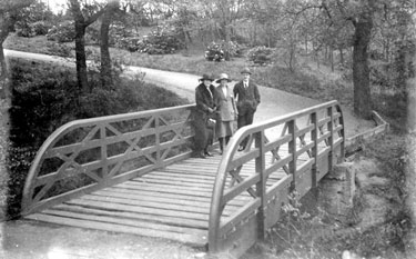 Group on footbridge