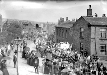 Procession celebrating Queen Victoria Diamond Jubilee, Market Place, Batley