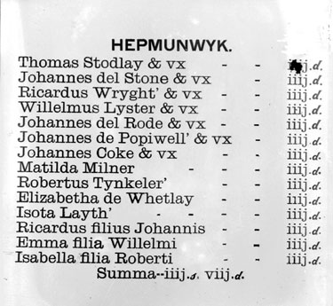 Poster: Poll Tax, 1379, Heckmondwike