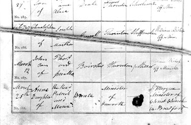 Anne Bronte's Birth Certificate