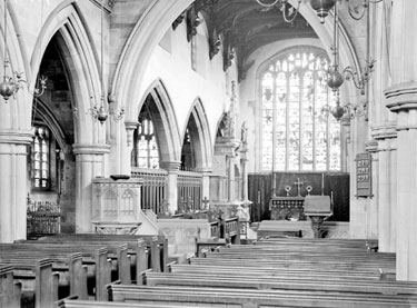 Interior view of the Parish Church of St Michael and All Angels, Church Lane, Thornhill, Dewsbury.