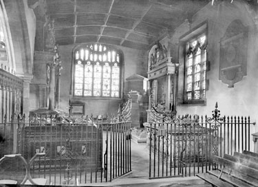 Interior view showing the Savile Chapel at the Parish Church of St Michael and All Angels, Church Lane, Thornhill, Dewsbury.