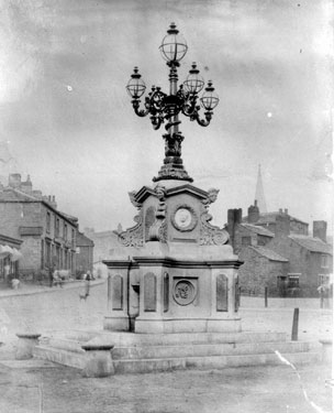 Fountain in Heckmondwike, from an old photo taken in 1864