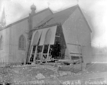 Derelict church building