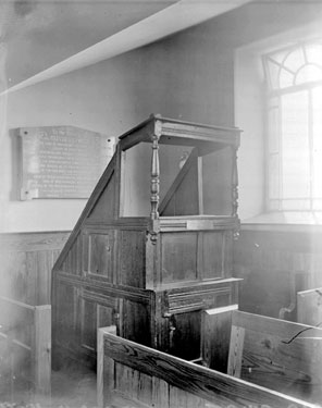 Old pulpit, Heywood Chapel, Northowram, Halifax