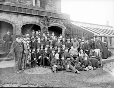 Group of men at Shibden, Halifax