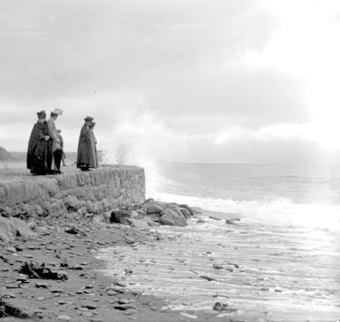 Women on Sea Wall, Criccieth, North Wales