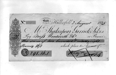 Bank, Kirkgate, Cheque 2nd August 1825
