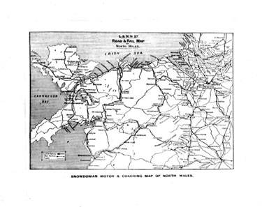 Road and Rail Map of North Wales
