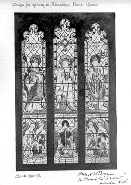 Proposed Design for Window in Almondbury Church in memory of Mr and Mrs Henry Kaye
