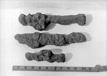 Roman Camp, Slack: pieces of iron found near S.E. rampart