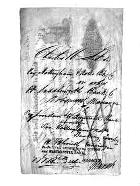 Huddersfield Bank Post Bill, 27th February 1840, ?100 to Charles W Sikes