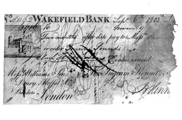 Wakefield Banknote, 6th September 1803