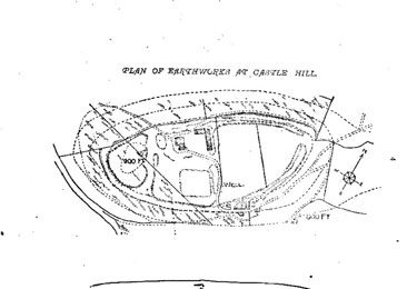Map of Castle Hill, Almondbury from paper read by Sir Thomas Brook 26th July 1900