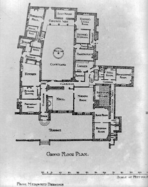 Woodsome Hall Ground Plan, from Plate LX111 John Holmes Greaves 1883