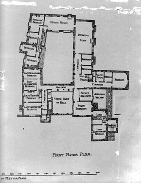 Woodsome Hall First Floor Plan, from Plate LX111 John Holmes Greaves 1883