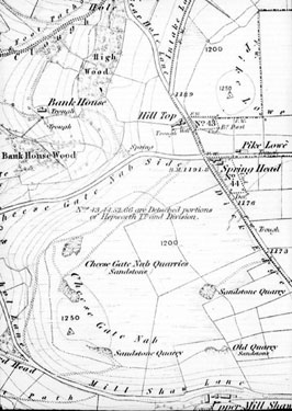 Ordnance Map, Summit near Pike Low and Cheese Gate Nab