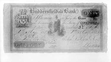 Huddersfield Commercial Bank one pound note dated 03/03/1825