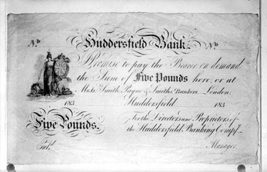 Huddersfield Bank five pound note