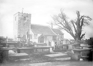 Hartshead church prior to restoration taken from photograph