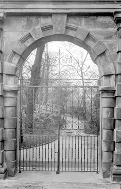 Sergeantson Street Entrance to Cloth Hall, re-erected in 1932 at Ravensknowle Road, entrance to Ravensknowle Park and Museum