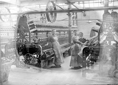 Women operating Twisting Frames, Kaye and Stewarts Mill, Huddersfield