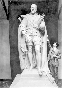 Statue of King Edward V11, outside Huddersfield Royal Infirmary