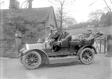 Car with driver and passengers