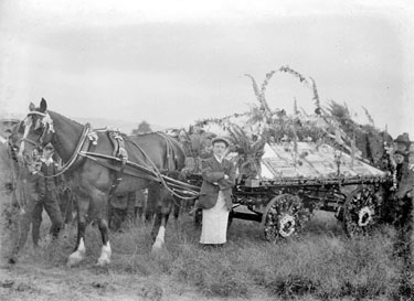 Horse and Cart decorated for Alexandra Day